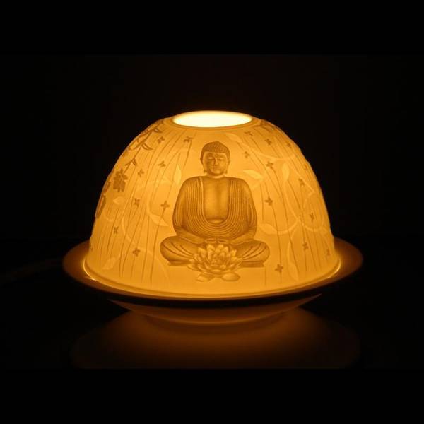 Telysholder / Atmospheric lighting porcelain Buddha