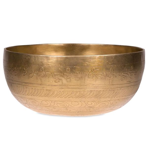 Tibetansk syngebolle/Singing Bowl Tibet hand carved  640-700 gr